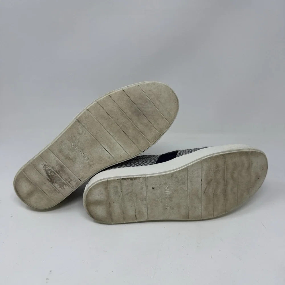 Vince Blair Platform Leather Black Textured Slip-On Women's‎ Sneakers Size 6